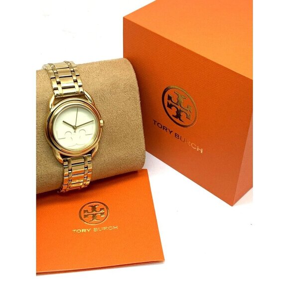 Tory Burch Women's Watch TBW7220 Miller Quartz Cream Dial Gold Stainless… - Picture 3 of 14